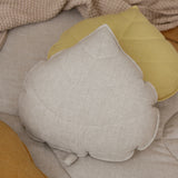 Beige linen sheet cushion Sand