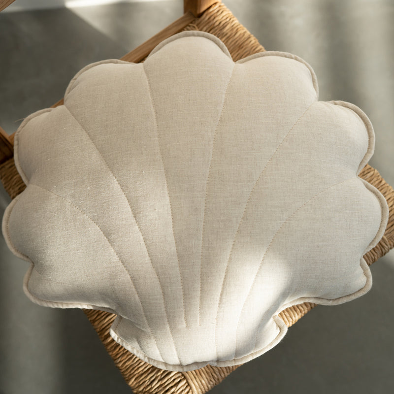 Linen Cushion Shell Beige Sand