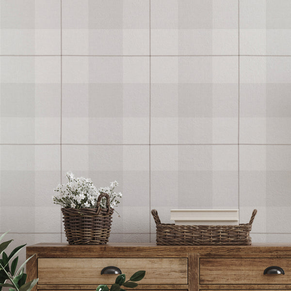 Papel pintado Greige Tartan