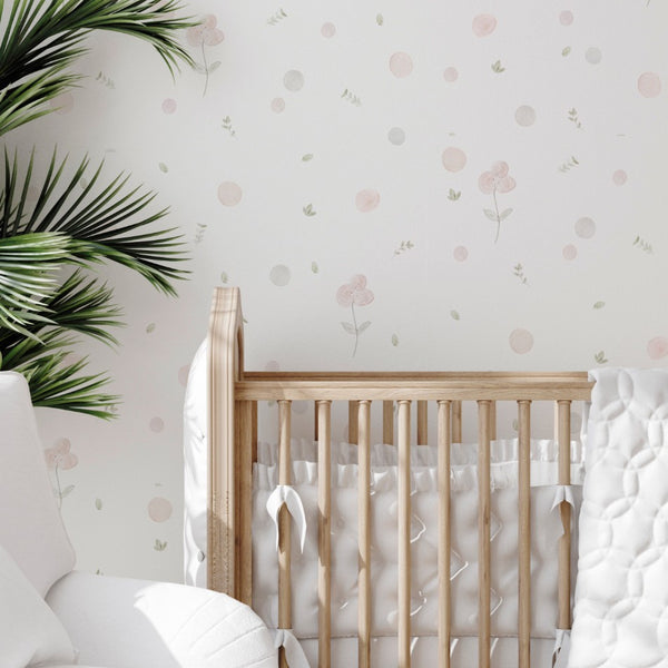 Mural de papel pintado para habitación infantil, autoadhesivo o tradicional  no pegado floral para habitación de bebé CR2 -  México